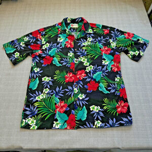 Hilo Hattie‎ Hawaiian Floral Shirt Mens Large Aloha Vacation Resortwear Cruise